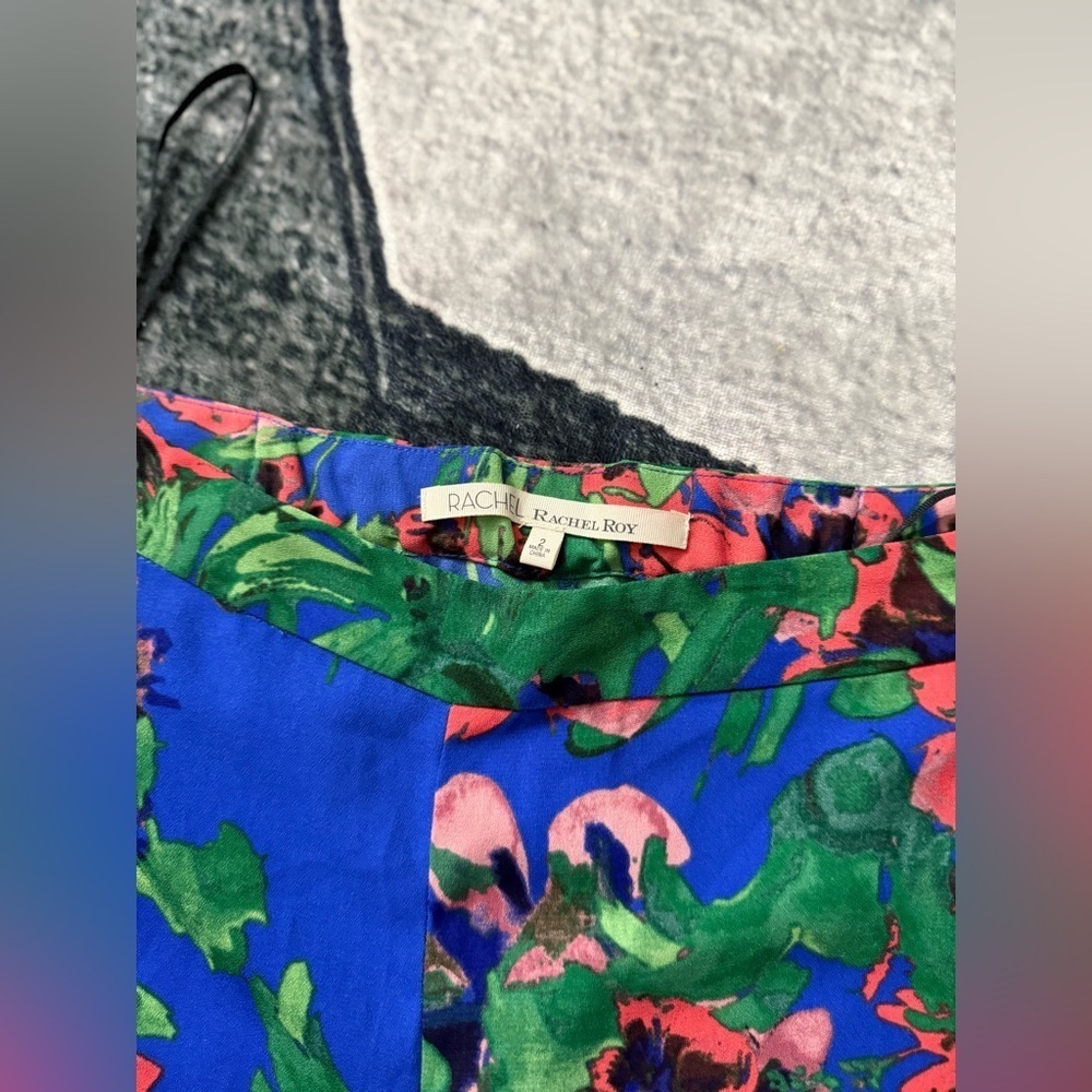 RACHEL Rachel Roy Blue and Green Wide Leg Pants Size 2 - Picture 4 of 10